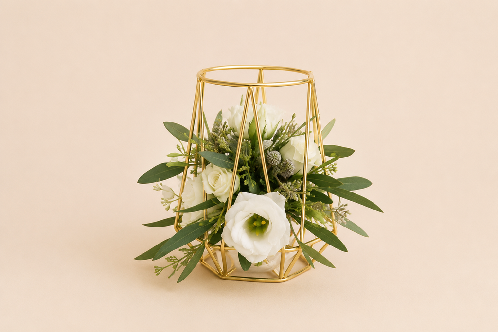 Modere Goldene Blumenständer - Verleih
