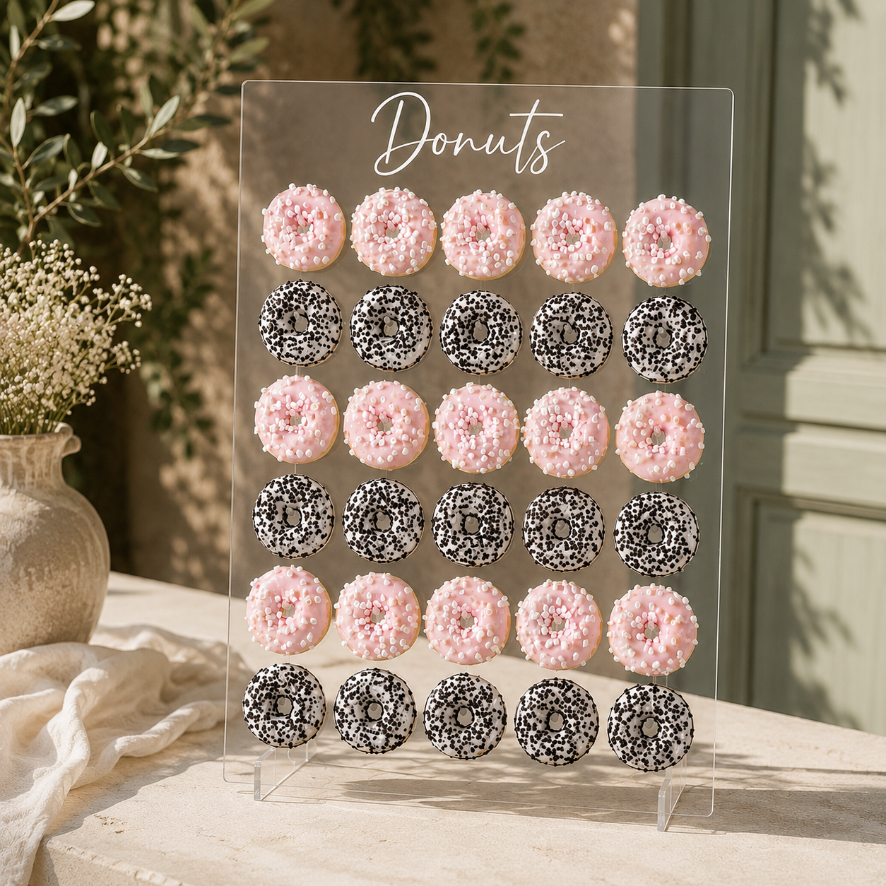 Acrylglas Donutstand - Verleih & Personalisierte Anfertigung
