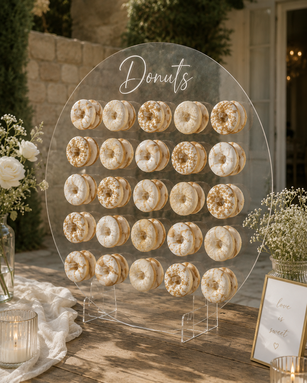 Acrylglas Donutsstand (Rund) - Verleih & Personalisierte Anfertigung